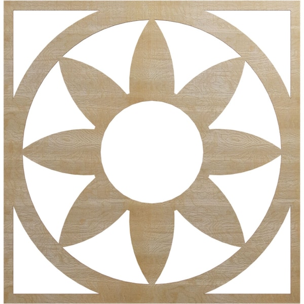 Ekena Millwork Blume Wood Fretwork Pierced Ceiling Medallion, Birch, 36"OD x 12 1/2"ID x 3/8"T CMWP36X36X0375BLBI - main